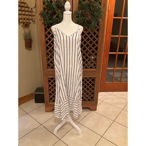 Terzo Millennio Coastal Resort Italy Linen Handkerchief Dress Boho Summer Stripe